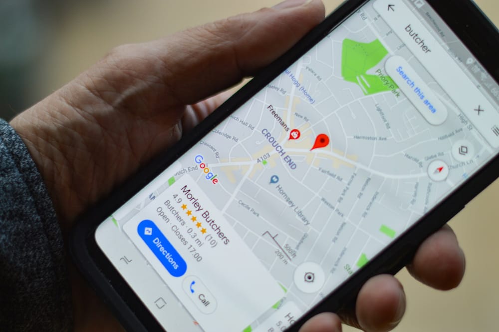 En bild som visar en lokal sökning på google maps
